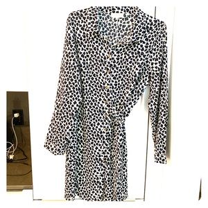 Long sleeve, cheetah print (black & blue) dress